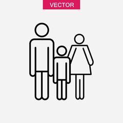 Family line icon, vector flat simple illustration for web and app..eps