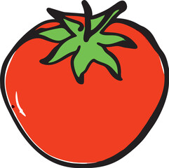 tomato isolated on white background, icon doodle fill