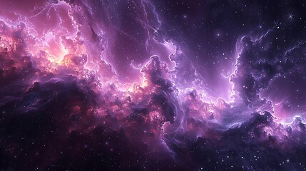 Naklejka premium Explore the celestial elegance with diagonal layers of black and dark purple that suggest the cold expanse of deep space, subtly enhanced with specks of stars and nebula-like textures 