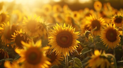 Fototapeta premium sunflower field in summer