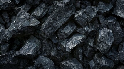 A pile of coal texture dark and rich with energy