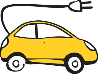 electric-car, icon doodle fill