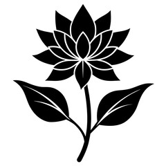 vector black and white flower
