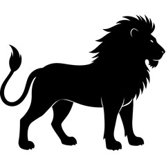 black lion vector illustration