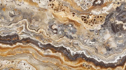 Fotobehang Earthy marble waves intertwined in natural art © abangaboy