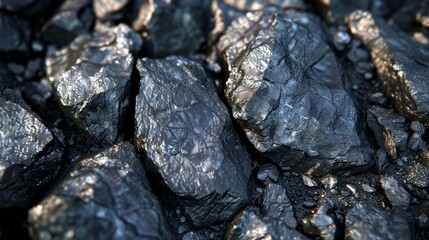 Glistening coal chunks with a hint of sparkle