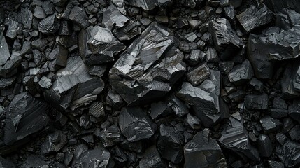 Monochrome textures of natural coal chunks