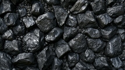 Pile of coal glistening with potential energy
