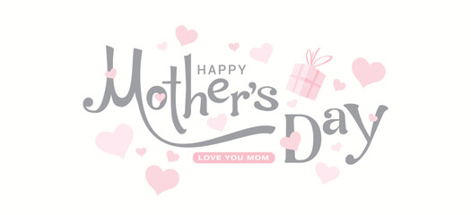 Fototapeta na wymiar Happy Mother's Day Greeting Card. Vector Illustration