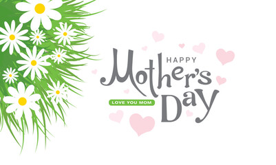 Happy Mother's Day Greeting Card. Vector Illustration