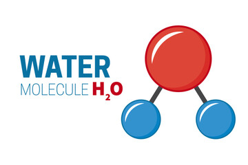 Water Molecule H2O Chemical Structure Illustration