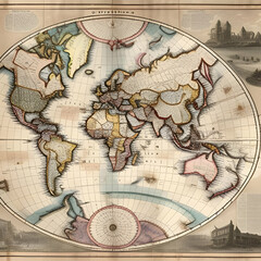 old map of the world - obrazy, fototapety, plakaty