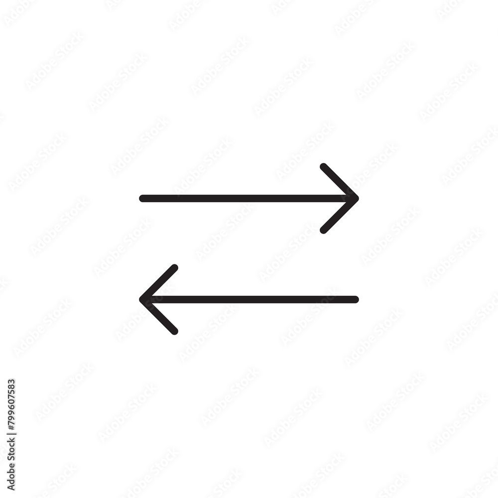 Poster transfer arrows vector icon. left and right direction vector icon. arrows illustration for web and a