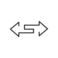 Transfer arrows outline icon.vector Left right arrows simple line vector icon on white background..eps