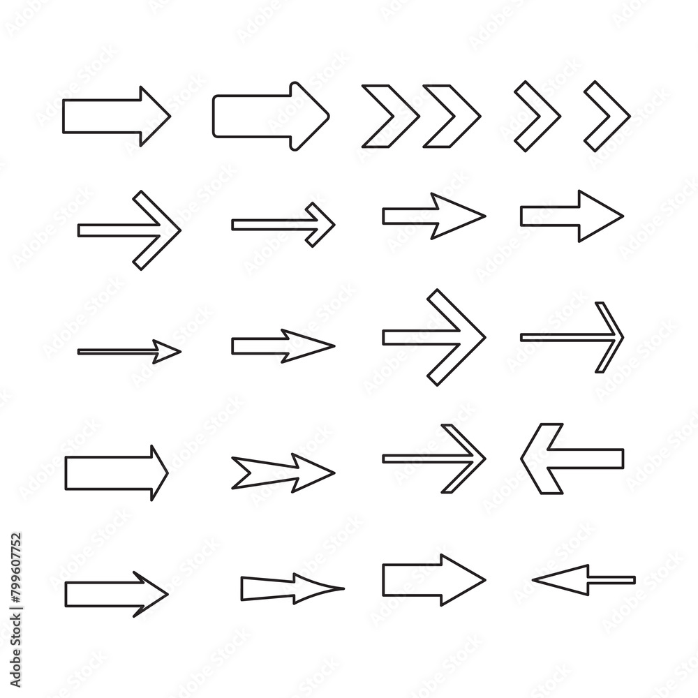 Poster vector thine line arrow icon set. simple illustration arrow symbol for web and app..eps