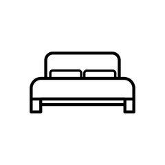 bed icon. sign simple flat vector liner illustration for web and app..eps