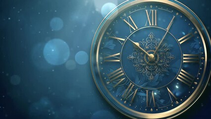 clock background design- clock background with blue. seamless looping overlay 4k virtual video animation background