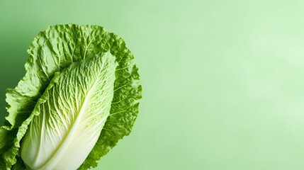Chinese cabbage on light green background, close-up - obrazy, fototapety, plakaty