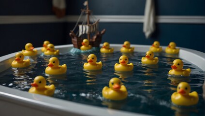 A realm where rubber ducks commandeer pirate ships across bathtub seas ai_generated