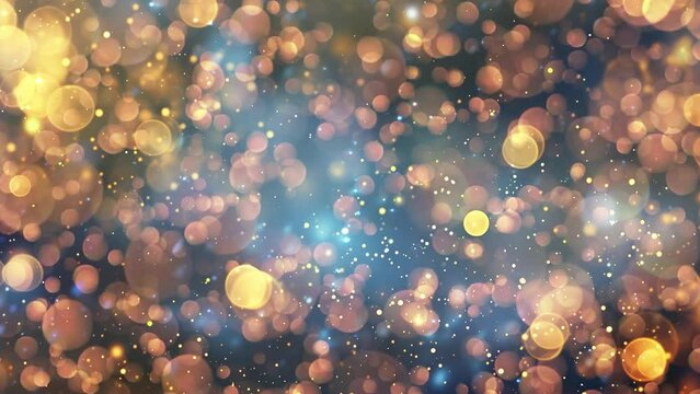 blurred bokeh light on dark blue background. christmas background. seamless looping overlay 4k virtual video animation background