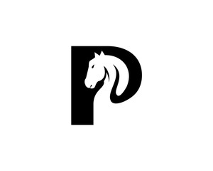 letter p horse logo
