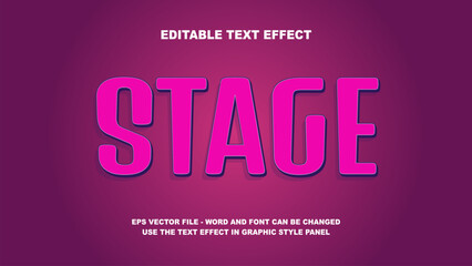 Editable Text Effect Stage 3D Vector Template