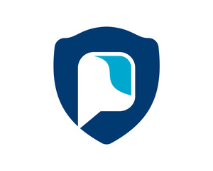 P letter shield company logo