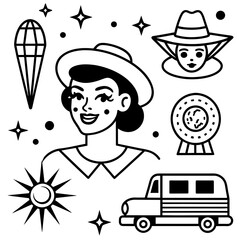 set of tourist icons Latest and Premium Vector Design and illustration