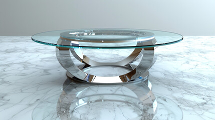 glass table white background