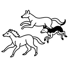 Fototapeta premium vintage animal escape design black and white horse Latest and Premium Vector Design and illustration