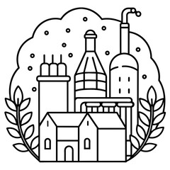 whimsical brewing bottle and glass Latest and Premium Vector Design and illustration