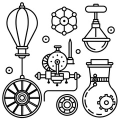 steampunk design and inventions Latest and Premium Vector Design and illustration
