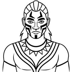 Tribal warrior face paint