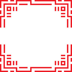 Chinese red square frame vector abstract background design.