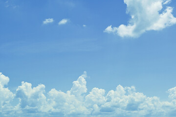 clear blue sky with white cloud, good weather in the morning have a nice day