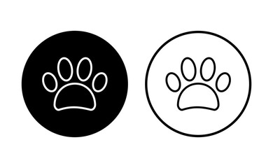 Paw icon set. paw print icon vector. dog or cat paw
