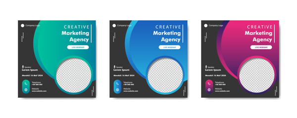 Square social media post and web banner template design. Vector illustration