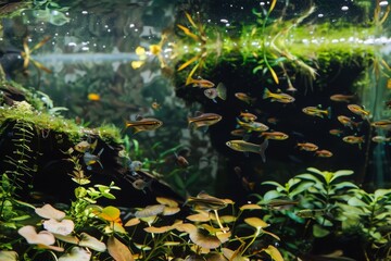 Obraz na płótnie Canvas Freshwater planted aquarium (aquascape) with live plants
