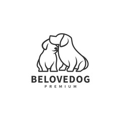 monoline dog vector logo design for dogs lovers 2