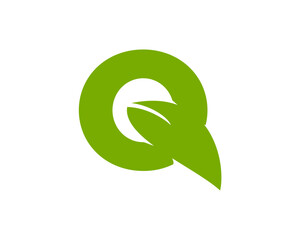 Q letter with leaf 
