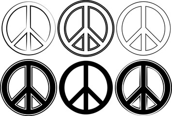 Simple peace sign flat vector icons or design template. peace sign icon on plain white background.