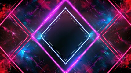 Obraz premium neon frame on black background, retro futurism aspect ratio 16:9
