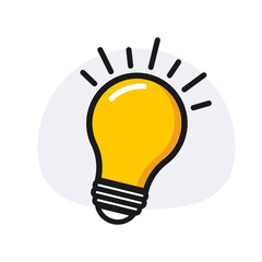 Lightbulb vector doodle illustration for creativity, ideas and solutions