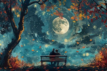 Couple Sitting Together On A Bench