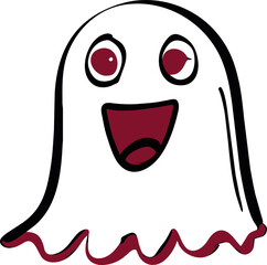 cute ghost, icon doodle fill