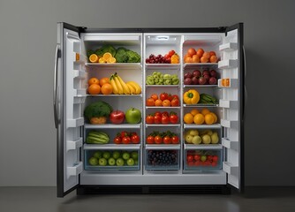 Refrigerator With Fruits And Vegetables
