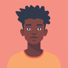 Diverse people portrait, flat style vector design illustration of young man