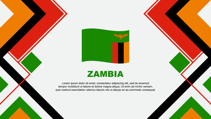 Zambia Flag Abstract Background Design Template. Zambia Independence Day Banner Wallpaper Vector Illustration. Zambia Banner