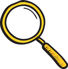 using magnifying glass to look, icon doodle fill