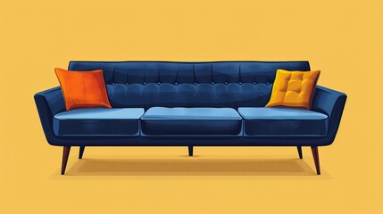Modern Sofa Elegant Design: A vector illustration showcasing an elegant modern sofa design with sleek lines and minimalist aesthetics